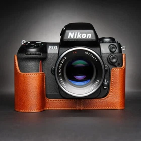 Nikon F100 Genuine Leather Half Case Camera Retro Cover Insert  Handmade Case