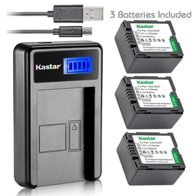 Kastar Battery LCD USB Charger for Panasonic CGR-DU07 CGA-DU07 PV-GS150 PV-GS180