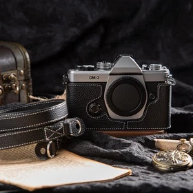 For Olympus OM-3 OM SYSTEM Camera Bag Leather Dock Case Base Protection Cover