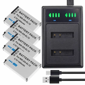 EN-EL12 Battery /Dual Charger for Nikon S70 S630 S800c S1000pj S1100pj S1200pj