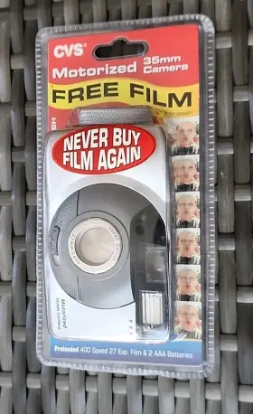 4689 CVS Film Camera Motorized Flash Auto Focus Preloaded