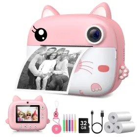 05377-1 GREENKINDER Kids Camera Print Screen Pink