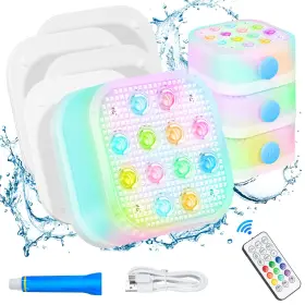 767089201628 PURHEME Pool Lights Waterproof Remote Underwater