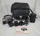 Vtg Miranda Sensorex 35mm Camera w/ 2 Lenses & Bag - Sold As Is