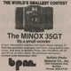 Minox 35 GT Film Camera 1982 Newspaper Clipping Ad Buffalo Photo Material Co VTG