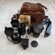 Ricoh SLX 500 35mm SLR Film Camera W/ Auto Rikenon 50mm Lens Flash Case & More