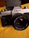 Canon FTb 35mm SLR Camera w/ 50mm Lens Filter Canon 199A Flash Bag Warranty