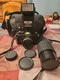Yashica FX-3 Super Yashika 50mm F1.9 35mm Yashika Flash w/80-200 Lens & Bag