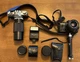 Canon AE-1 SLR Film Camera & Ricoh KR-5 Super II. Bundle of 2 and Attachments.