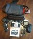 Vintage Pentax K 1000 35mm SLR Camera 3 Lenses, Flash, Carrying Case Untested