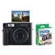 Fujifilm Instax Wide 400 Camera (Jet Black) + Instax Wide Instant Film 20 Sheets