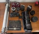 Olympus OM-1 Film Camera Kit Lot w/ Lenses, Filters, Velbon HF-3 Tripod, Manual