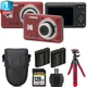 Kodak PIXPRO FZ55 Digital Camera (Red) + Extra Battery +1 Yr Warranty +128GB