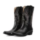 QIV Black Mid Calf Boots for Women Short Western Cowgirl With Star... 
