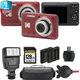 Kodak PIXPRO FZ55 Digital Camera (Red) + Extra Battery + Flash+ 1 Yr Warranty