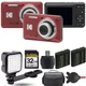 Kodak PIXPRO FZ55 Digital Camera (Red)+ Extra Battery + LED - 32GB Kit