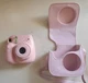 Fuji Instax Mini 7 plus Camera Pink w/ Carrying Case & Sling Tested Works Barbie