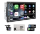 P.L.Z MP-9028N 7in 2 DIN Wireless CarPlay Android Auto Bluetooth Backup Camera
