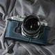 For Nikon FM3A Case Handmade Real Leather Half Camera Case Bag Cover Blue
