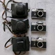 2 x Zenit-E + Zenit-B Vintage USSR Soviet Camera Body + 3 Orig Leather Cases