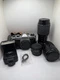Asahi Pentax K1000 35mm Film Camera Bundle W/ 2 Lenses Flash