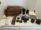 VTG  Canon AE-1 Program Film Camera w Lenses, Flash Attachment & Bag Part Tested