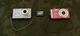Lot of 2 Olympus Digital Cameras (Silver FE-4000 & Red FE-340) Parts Only