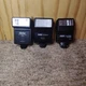 Lot of 3 Camera Flashes = Canon Speedlite 188A+ Vivitar 2000+ Focal DA-2000