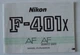 NIKON F-401X AF Quartz date camera manual - French