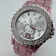 Hello Kitty Sanrio Quartz Watch Women Pink Silver Rhinestone New Battery 7.25"