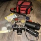 Canon AE-1 35mm SLR Film Camera silver 50mm 1.4 lens & More Marlboro Bag Manual