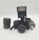 KS Super II SR 2000 35mm SLR Film Camera 2 Lenses Flash Storage Bag Set Untested