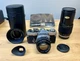 [NEAR MINT]Olympus OM-2 Silver Camera Zuiko 50mm F/1.4 & Zuiko 200mm F4 w/extras