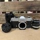 Yashica TL Electro SLR 35mm  Film Camera with Three Lenses Untested