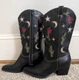 Womens No Boundaries Black Cowgirl Western Boots Novelty Cactus Moon Star 7 NWT