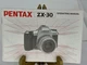 Pentax ZX-30 Operating Instruction Manual  Auto Focus SLR 35mm Film Camera 1999