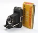 KODAK LONDON FOLDING BROWNIE SIX-20 BOXED, BAD SHUTTER/BELLOWS, AS-IS/cks/199797