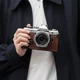 Genuine Leather Handmade Camera Handle Case Bag Cover For Olympus OM SYSTEM OM-3