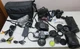 4PC CAMERAS YASHICA 35 MINOLTA 7000 CANON ZR70MC SAMURAI X3.0 CAMCORDER + LENS +