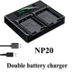 Twin Battery Charger For CASIO NP-20 Exilim EX-Z60 Z65 EX-Z70 Z75 Exilim EX-Z77