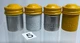 4 VTG Lot Kodak 35mm Film Roll Embossed Container Metal Tin Can Canister yellow