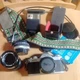 Canon AV-1 SLR Camera Black Silver with FD Lenses, Tele Converter, Flash, Filter