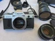 Canon AE-1 35mm SLR Film Camera W 50mm FD Film Working Great! Xtra Lenses Winder