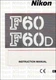 NIKON F60 F60D 35MM FILM CAMERA ORIGINAL INSTRUCTION MANUAL (NK3253)