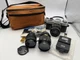 Vintage Yashica FX-2 35mm SLR Camera Kit + 50mm 135mm Lens Padded Case Untested