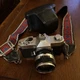 Yashica TL-Super Silver Black Auto Focus Film SLR Camera With Strap And Cover