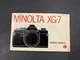 Minolta XG-7 Camera Instructions Manual....Free Shipping