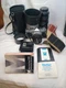 OLYMPUS OM-1 35mm Film Camera w/case strap Flash T-20 75m-205m Zoom Lens w/case