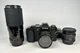 Konica FS-1 Film Camera w/ 3 Lenses 52mm, 50mm & 55mm Zoom (80-200mm) Tested