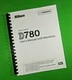Owners Manual for Nikon D780 Camera 132 Pages W/Clear Covers!